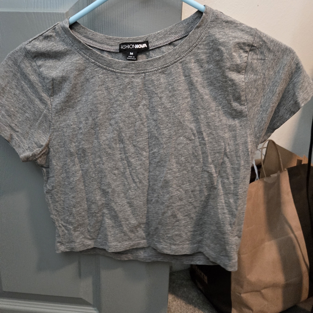 Fashion Nova Heather Gray Crop Top